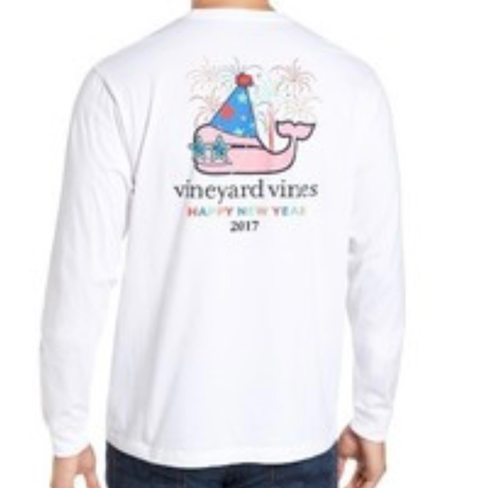 Vineyard Vines Festive Vintage New Years “2017” Long Sleeve T Preppy&Polished S